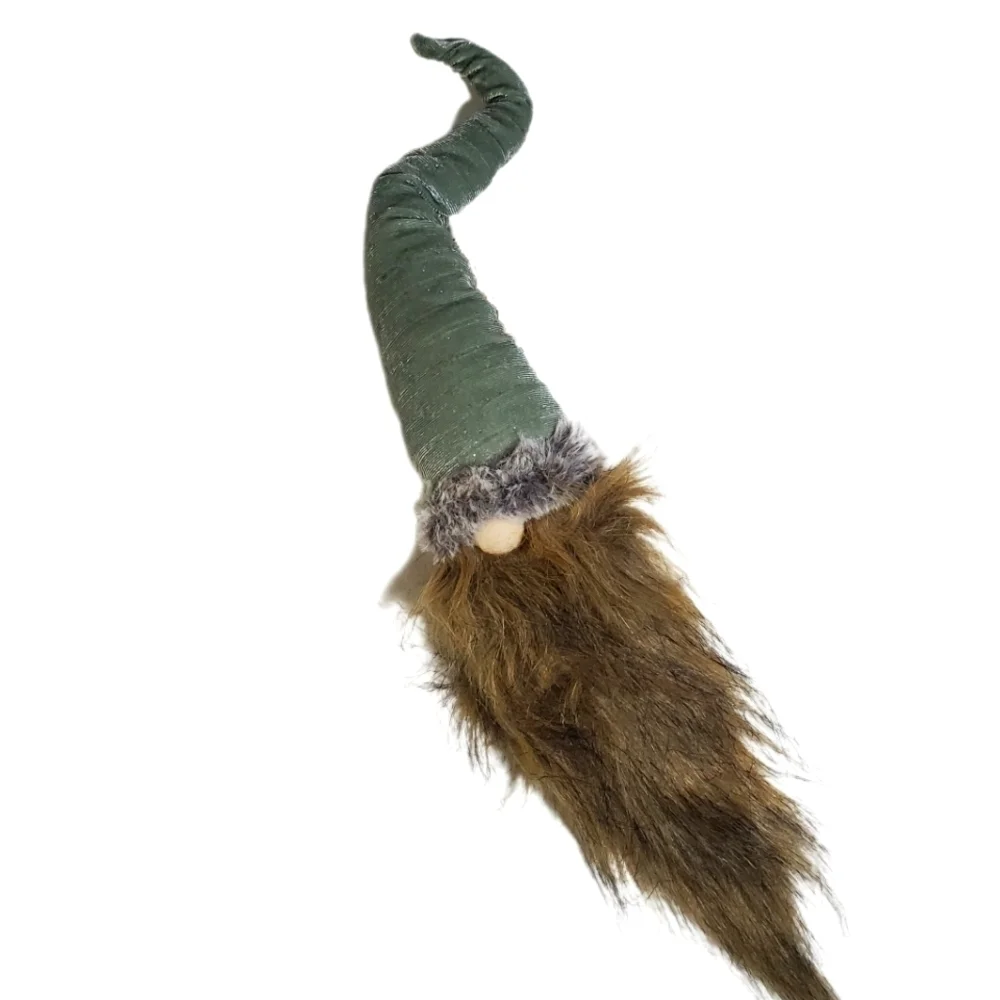 GNOME BOTTLE TOPPER WITH PALE GREEN HAT AND LONG BEARD FOR HOLIDAY GIFTS NEW